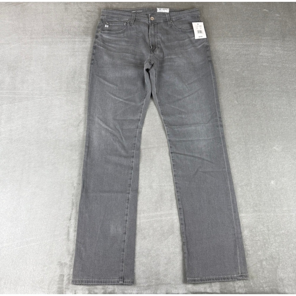 Adriano Goldschmied AG Everett Slim Straight Jeans Men 34x34 Dover Gray $210 NWT